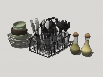 厨房小件SU模型下载 草图大师厨房小件模型库及用具资源指南