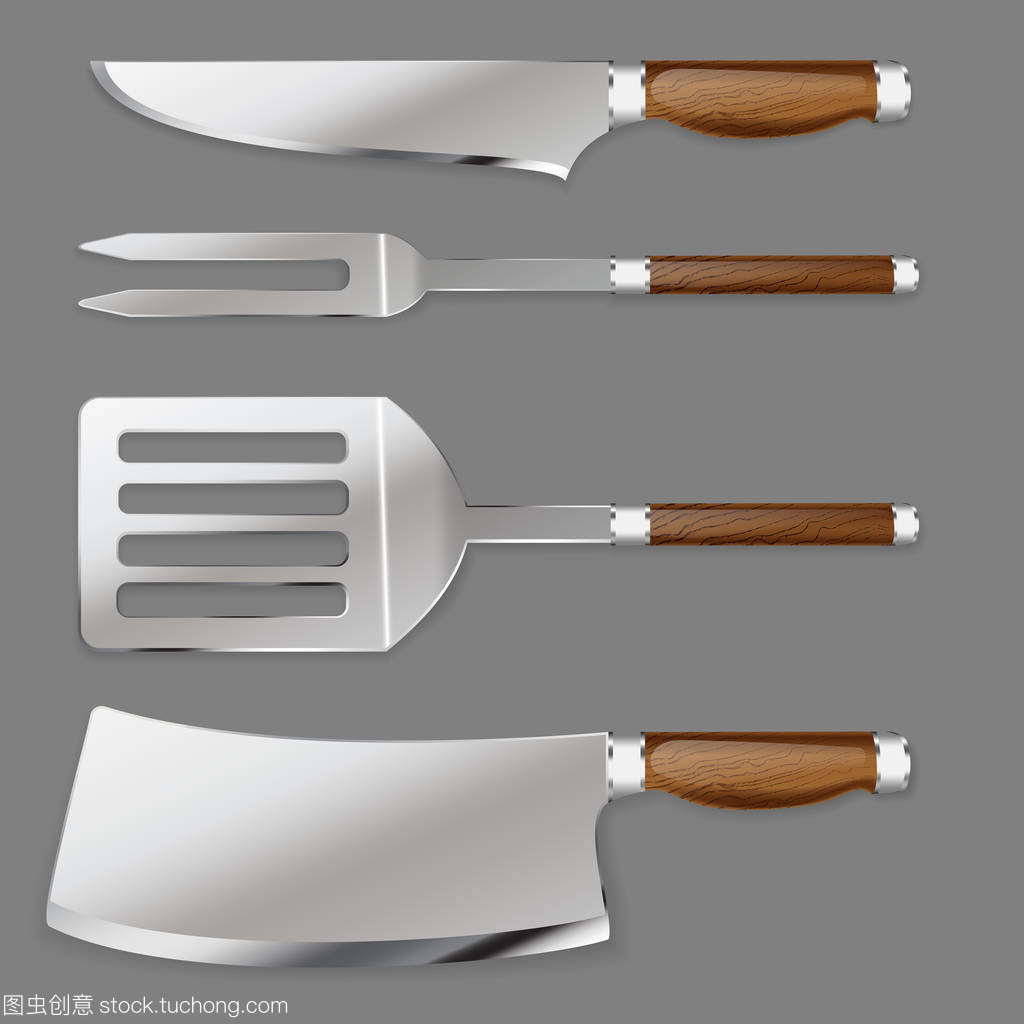 厨房工具 徽标设计的真实主义烹饪美学